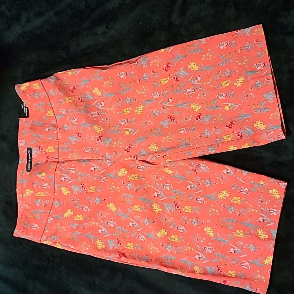 11.5 inch long orange floral shorts